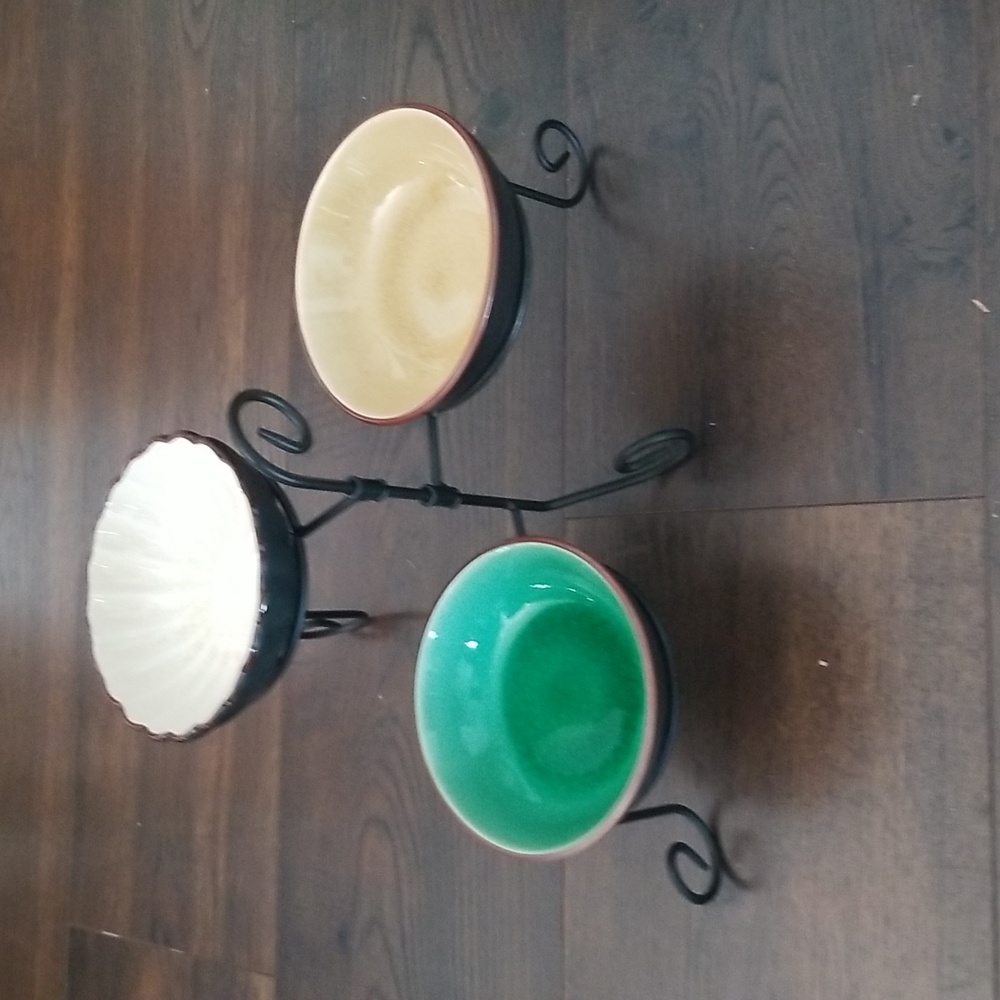 Pier 1 imports foldable 3 tier condiment dip holder with bowls